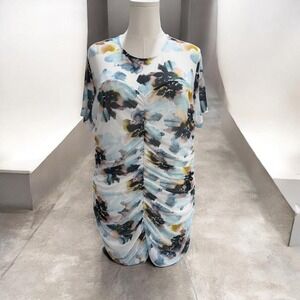 Torrid Ruched Floral Mesh Top Plus Size‎ 2X Stretch Y2K Soft Girl Bodycon Trends